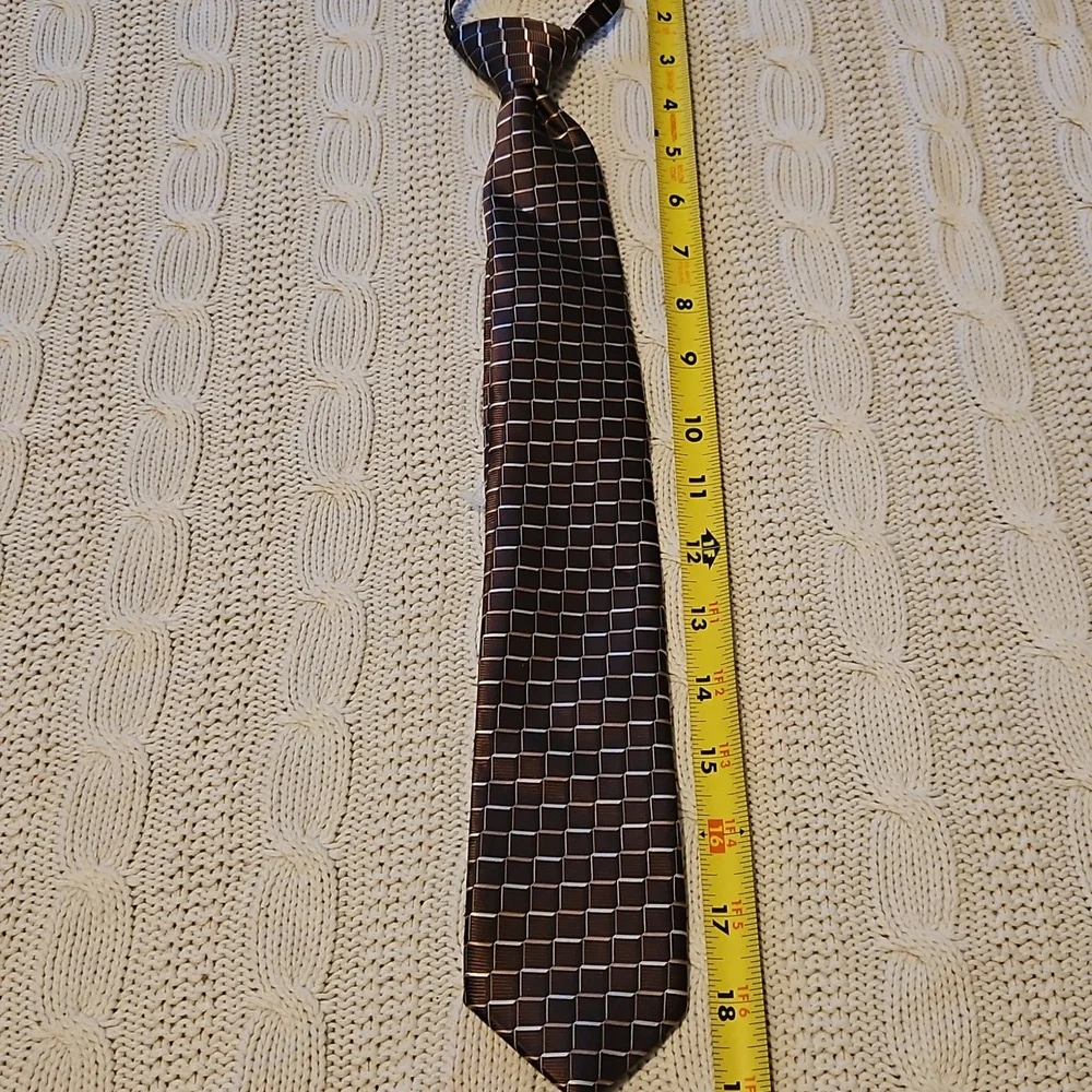 Umo Lorenzo Kids Black and Brown Grid Tie